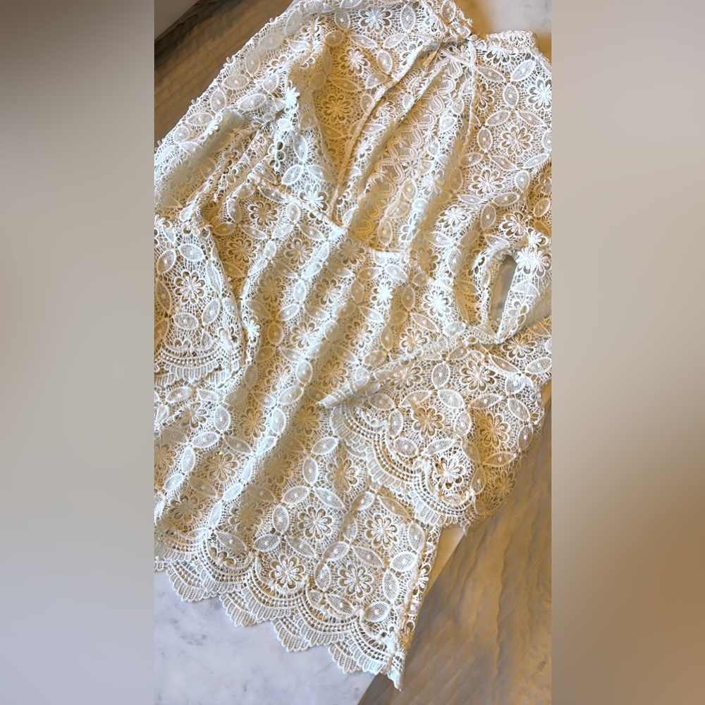 Free People Guipure Lace Mini Dress - Picture 12 of 12